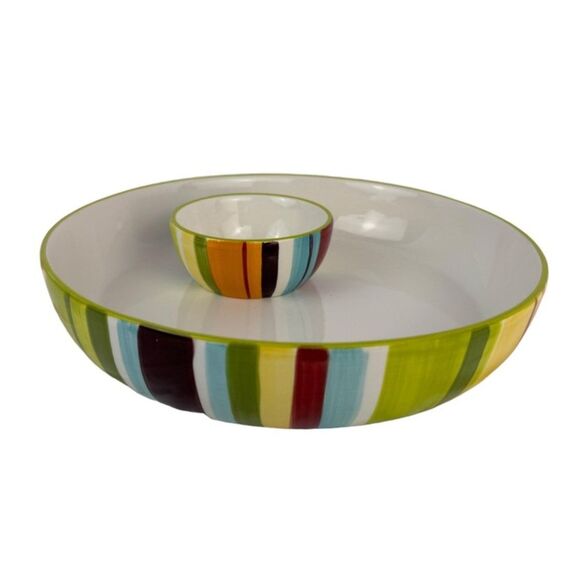 Other - Festive Serving Bowl Chip And Dip Retro Inspired  Set of Two 2 Bowls